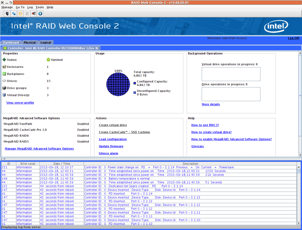 Intel raid web console 3 не видит контроллер